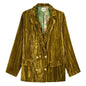 Crushed Velvet Jacket Olive