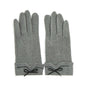 Everly Flannel Glove with Cuff and Bow Detail and Fleece Lining