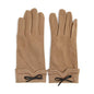 Everly Flannel Glove with Cuff and Bow Detail and Fleece Lining