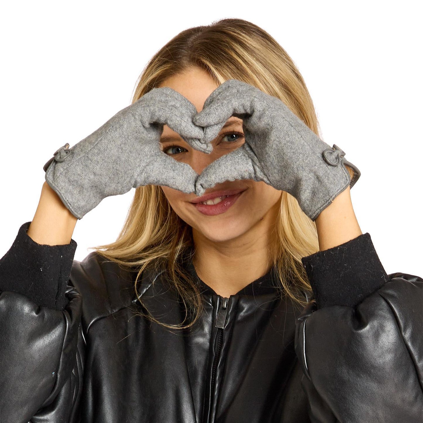 Haven Flannel Glove with Bow Detail and Fleece Lining