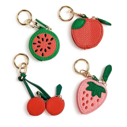 Fresh Fruit Bag Charm with Zip Around Coin Pouch