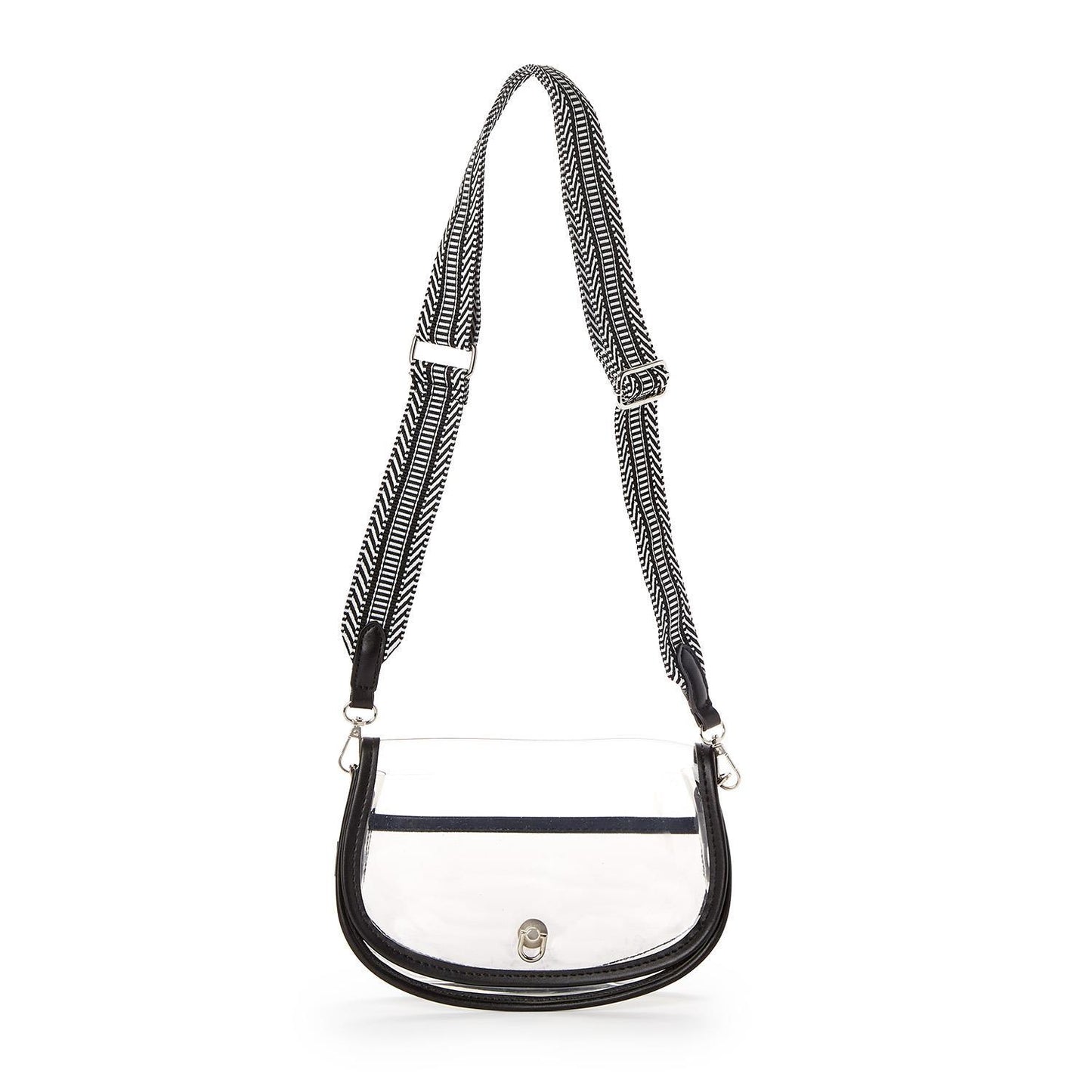 Clear Winner Black Stadium Bag with Adjustable Cross Body Strap