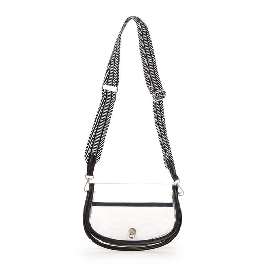 Clear Winner Black Stadium Bag with Adjustable Cross Body Strap