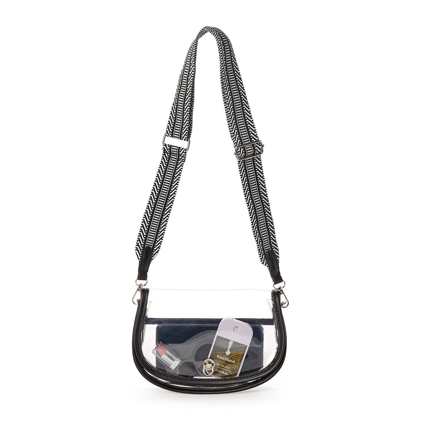 Clear Winner Black Stadium Bag with Adjustable Cross Body Strap