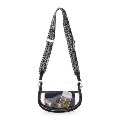 Clear Winner Black Stadium Bag with Adjustable Cross Body Strap