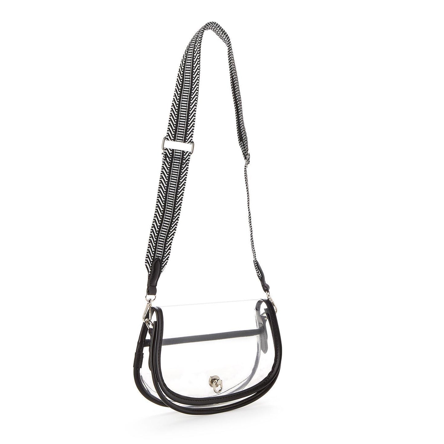 Clear Winner Black Stadium Bag with Adjustable Cross Body Strap