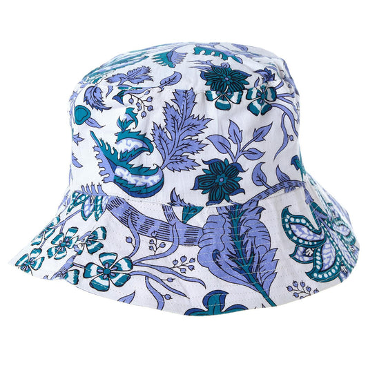 Coastal Cool Cotton Block Printed Reversible Sun Hat