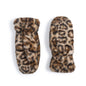 Arctic Luxe Mittens Faux Fur Leopard Print Design with Fleece Lining