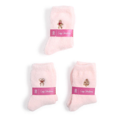 Pink Cozy Holiday Socks