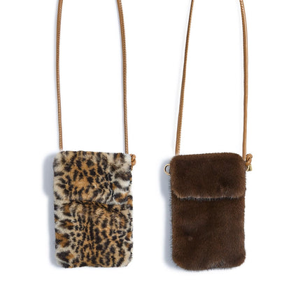 Plush Luxe Cross Body Bag with Fold Over Top and Snap Closure
