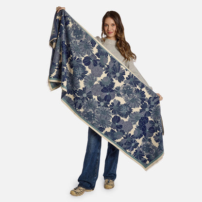 Studio Floral Motif Double Sided Softer than Cashmere Shawl