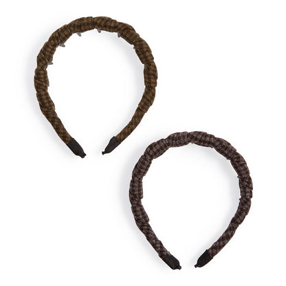 Plaid Hair Day Fabric Wrapped Zig Zag Headband