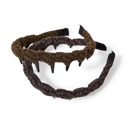 Plaid Hair Day Fabric Wrapped Zig Zag Headband