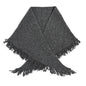Effortless Soft Wool Blend Triangle Shawl with Fringe Trim (*Two Colors*)