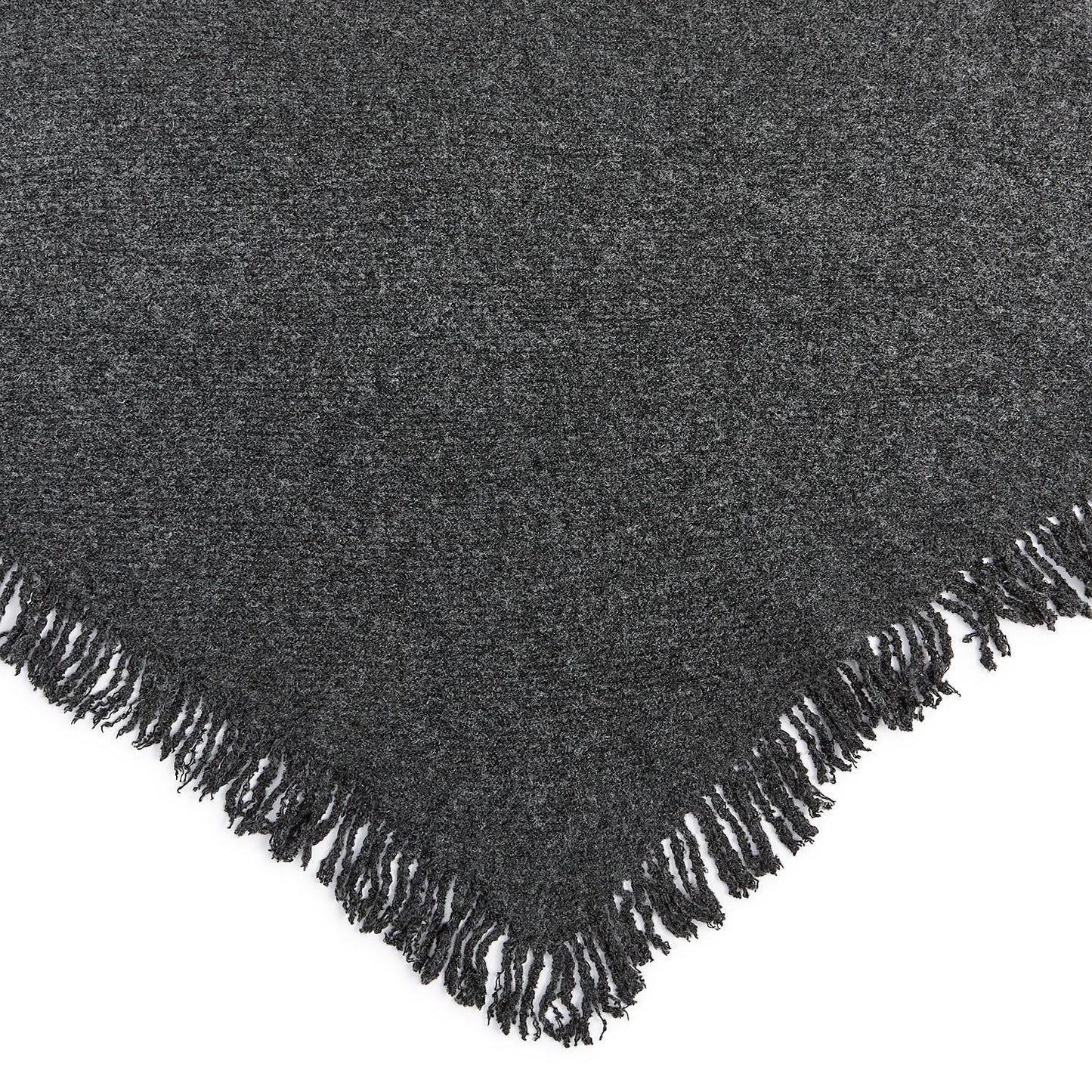 Effortless Soft Wool Blend Triangle Shawl with Fringe Trim (*Two Colors*)