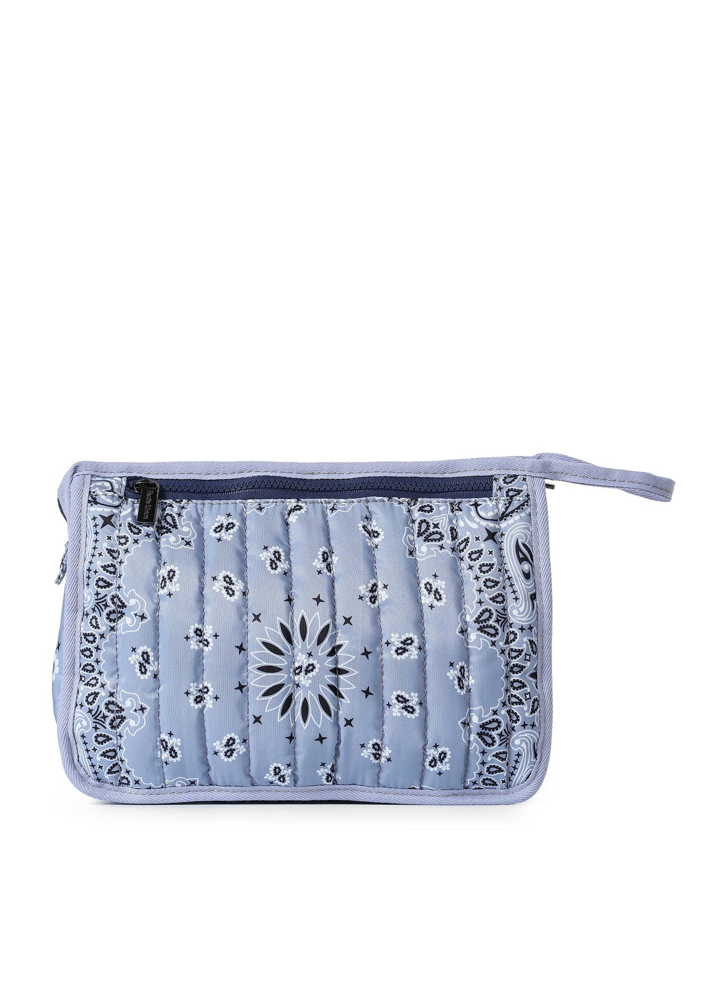 Beau Light Blue Bandana Print Pouch