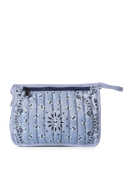 Beau Light Blue Bandana Print Pouch