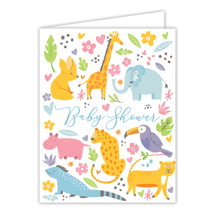 Baby Shower Whimsical Jungle Animals Greeting Card