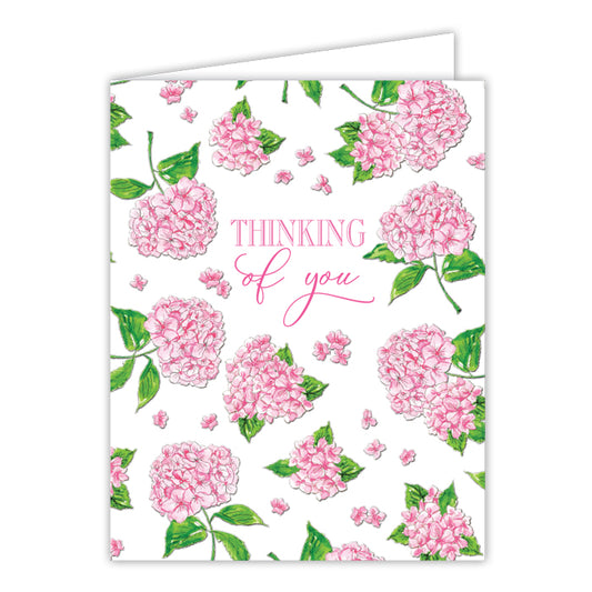 Thinking of You Pink Hydrangeas Greeting Card