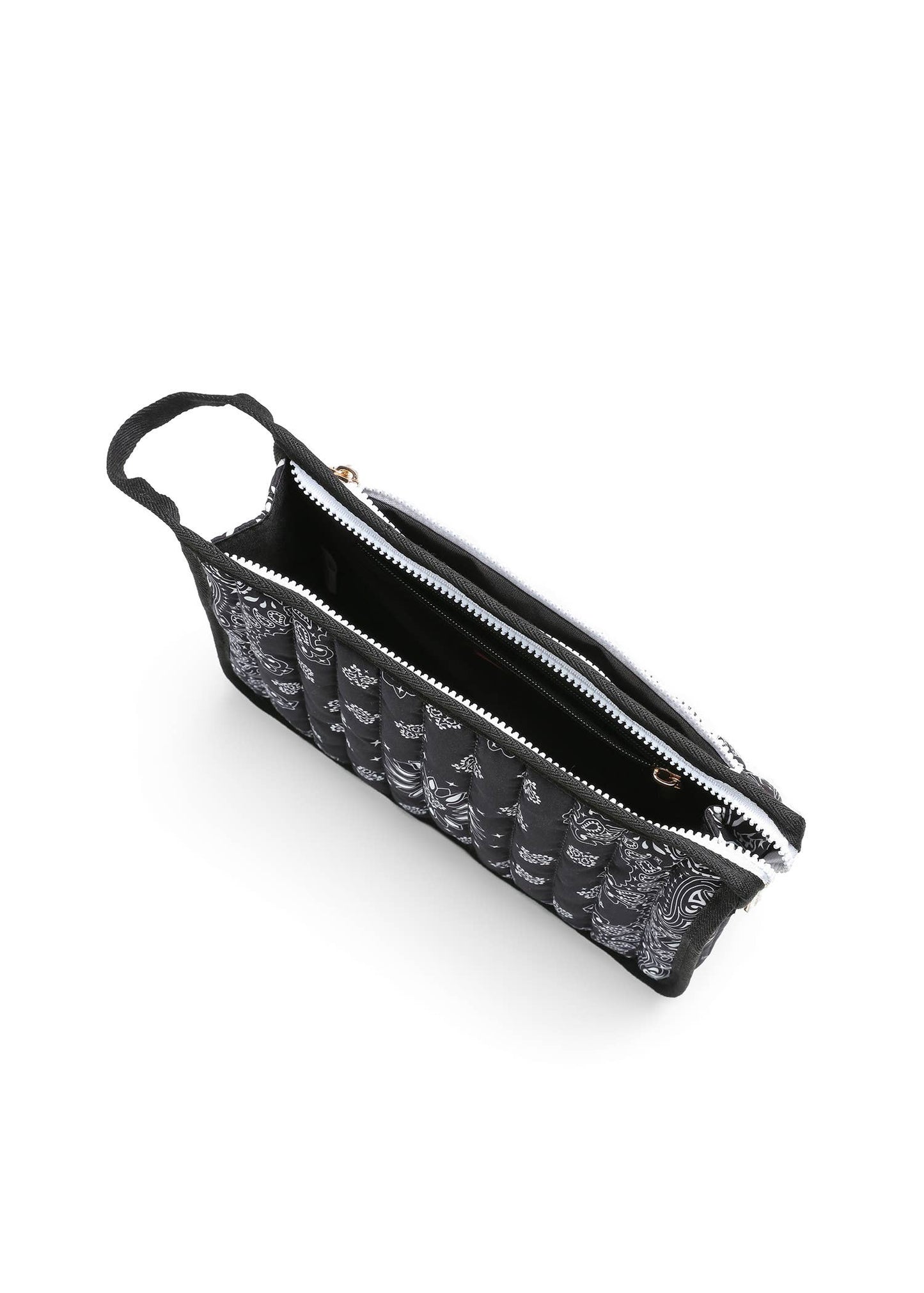 Beau Black Bandana Print Pouch