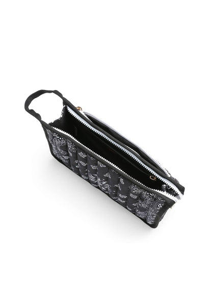 Beau Black Bandana Print Pouch