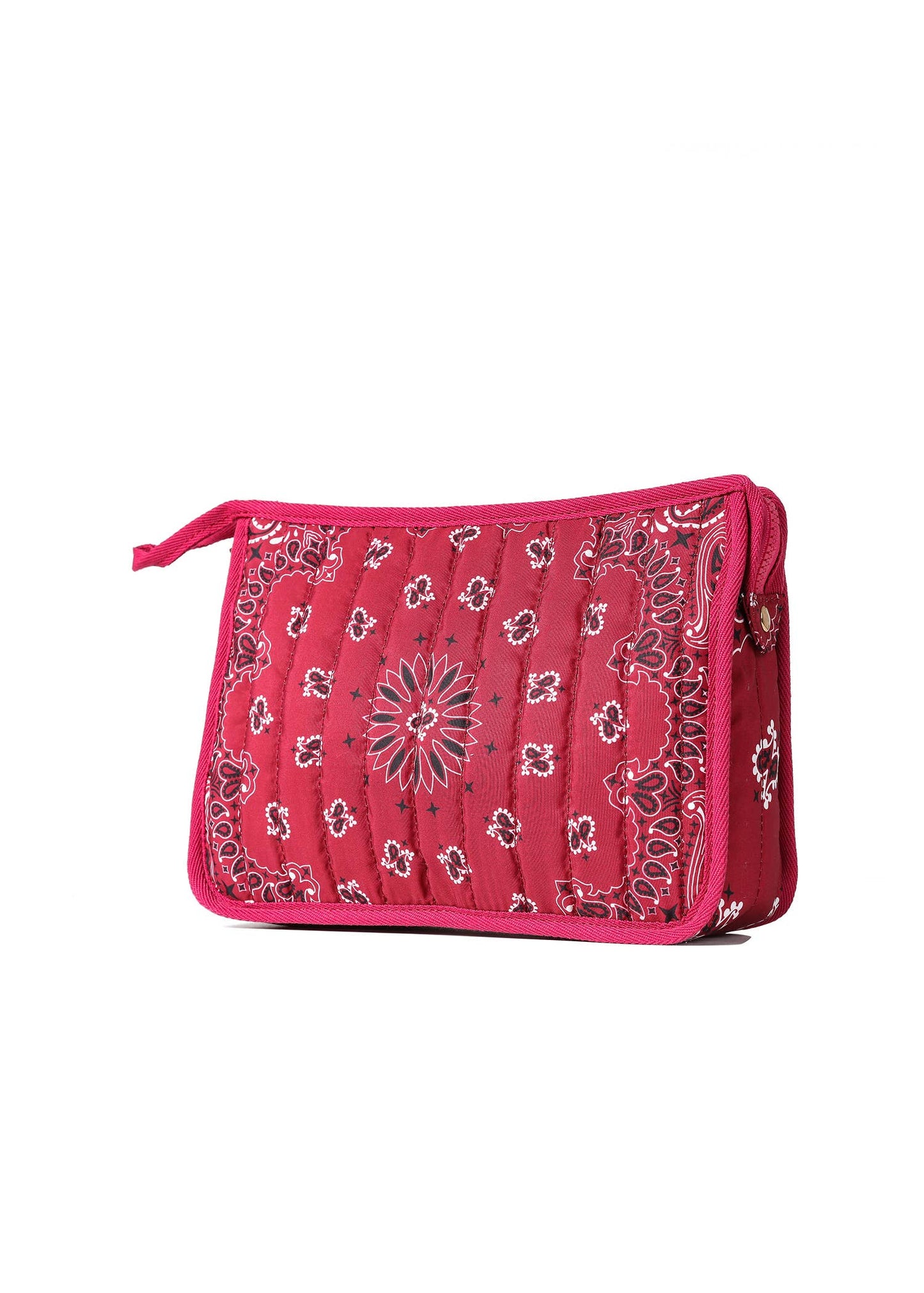 Beau Burgundy Bandana Print Pouch