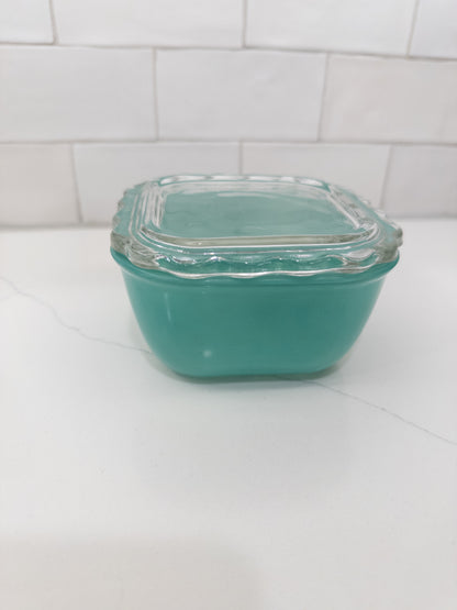 S/2, Vintage Jeannette Refrigerator Dishes w/ Ruffed Rims