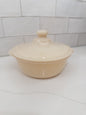 Vintage Fire King Ivory Philbe Glass Lidded Casserole Dish