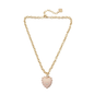 Fornash Adelaide Trinity Necklace in brushed gold with light pink faceted pendant
