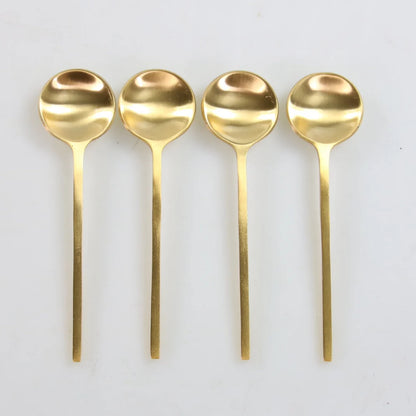 Luxe Gold Thin Mini Spoons, Set of 4