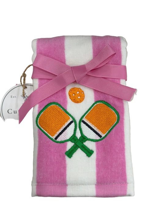 Stripe Pickleball Paddles Hand Towel