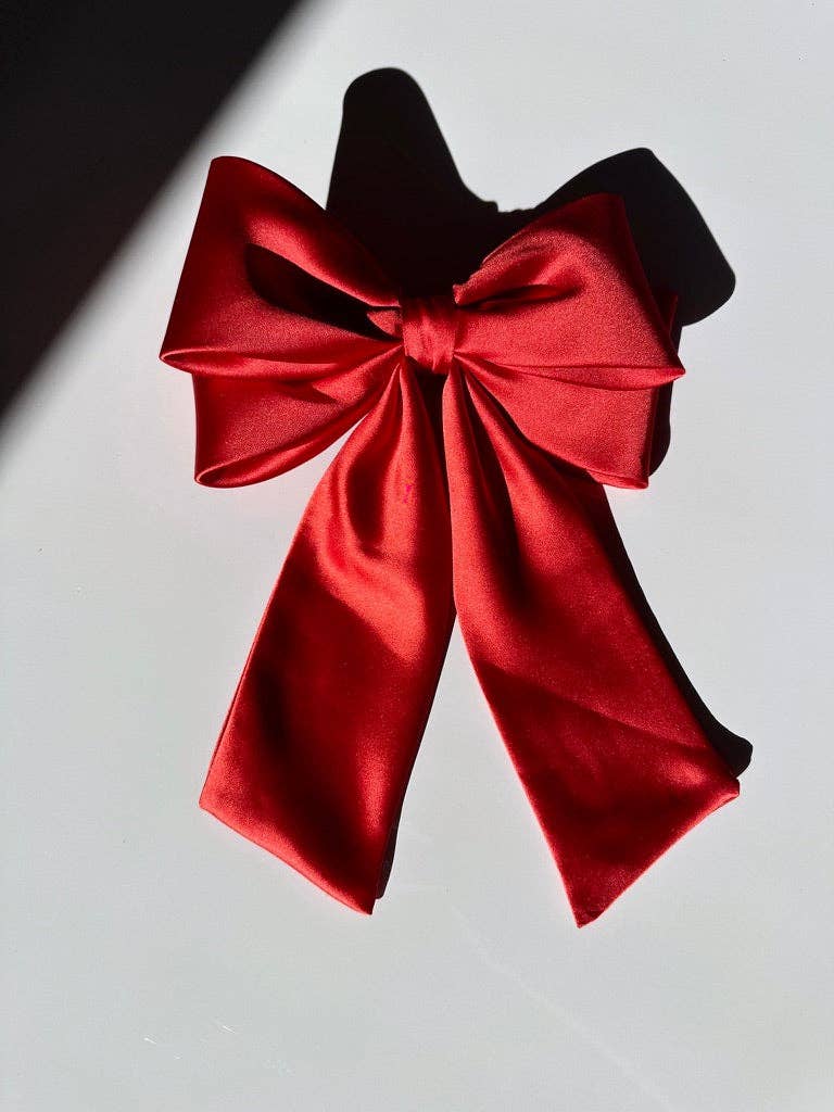 The Perfect Long Satin Hair Bow Barrette