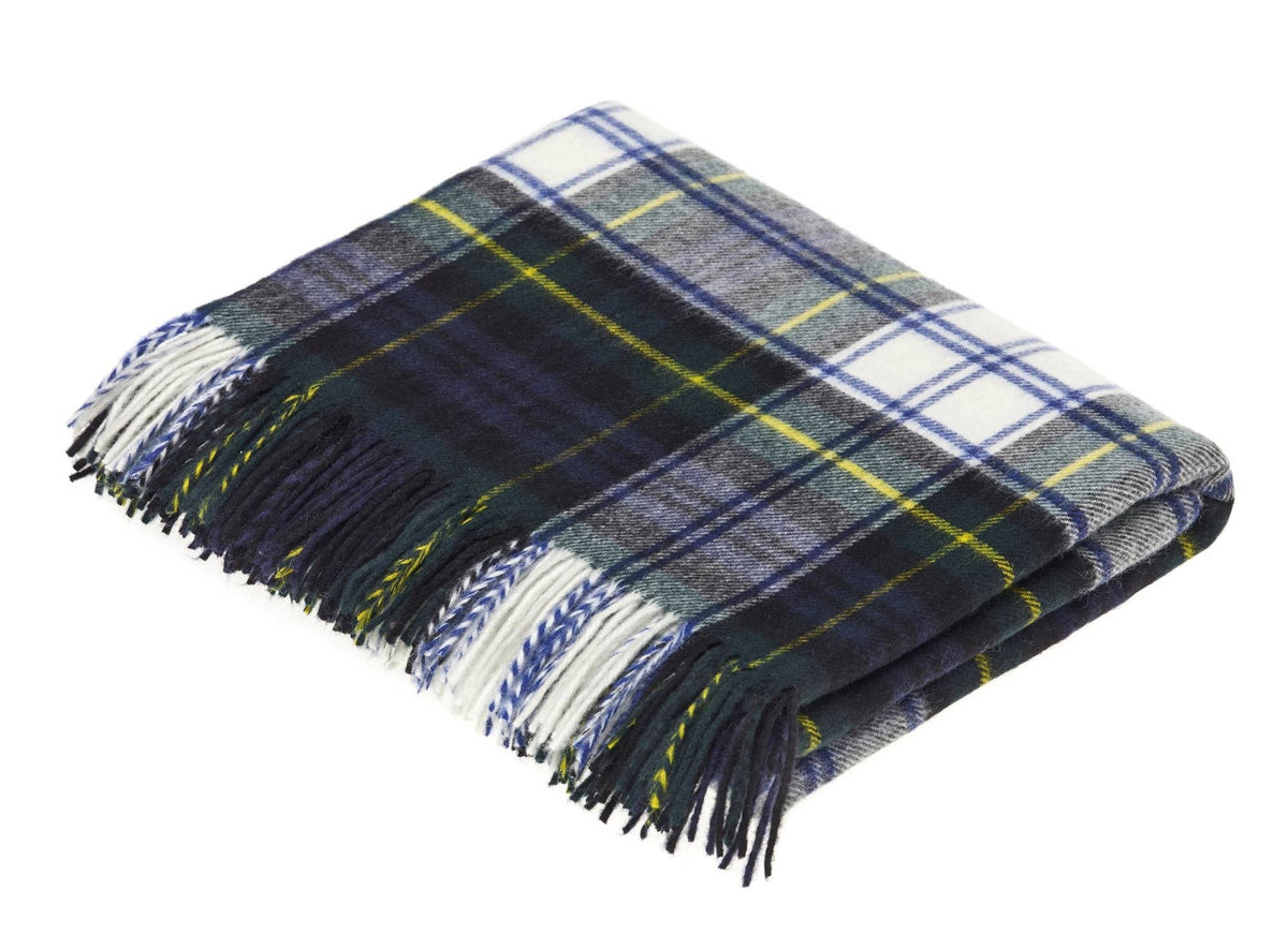 Tartan Plaid Merino Lambswool Throw Blankets, Made in UK