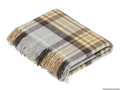 Tartan Plaid Merino Lambswool Throw Blankets, Made in UK
