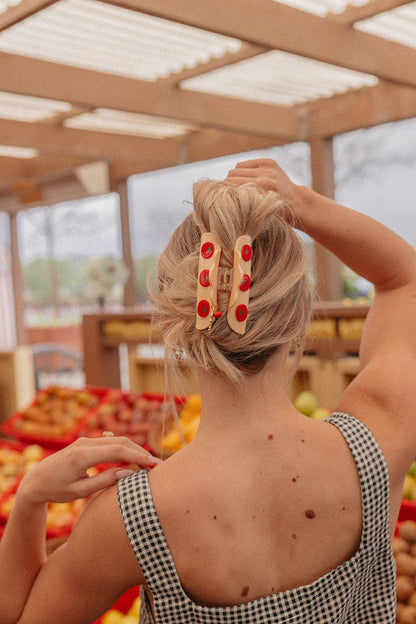 Tomato Charmed Claw Hair Clip