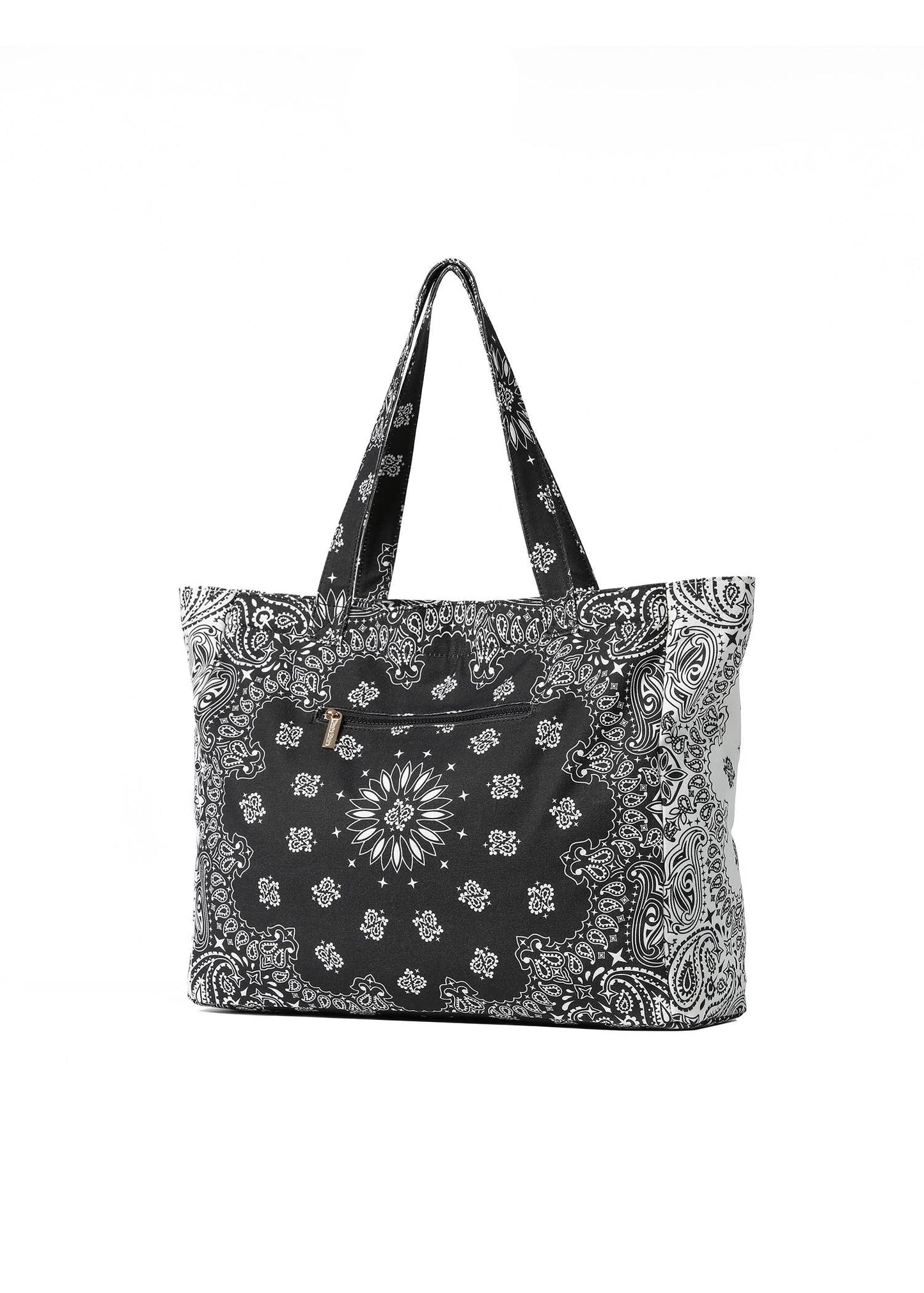 Bailey Black/White Bandana Print Canvas Tote