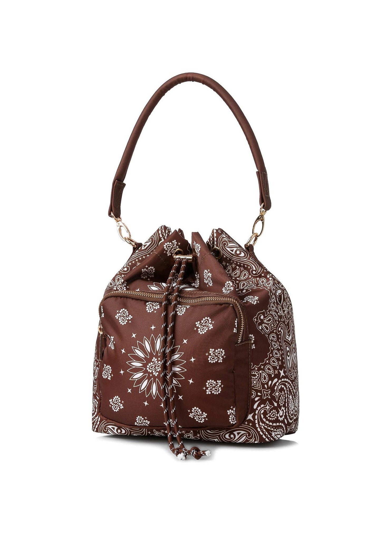 Harley Walnut Bandana Print Bucket Bag