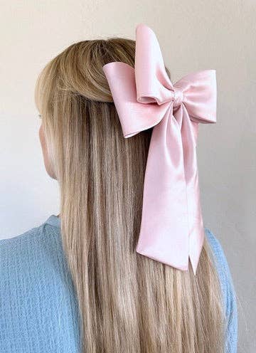 The Perfect Long Satin Hair Bow Barrette