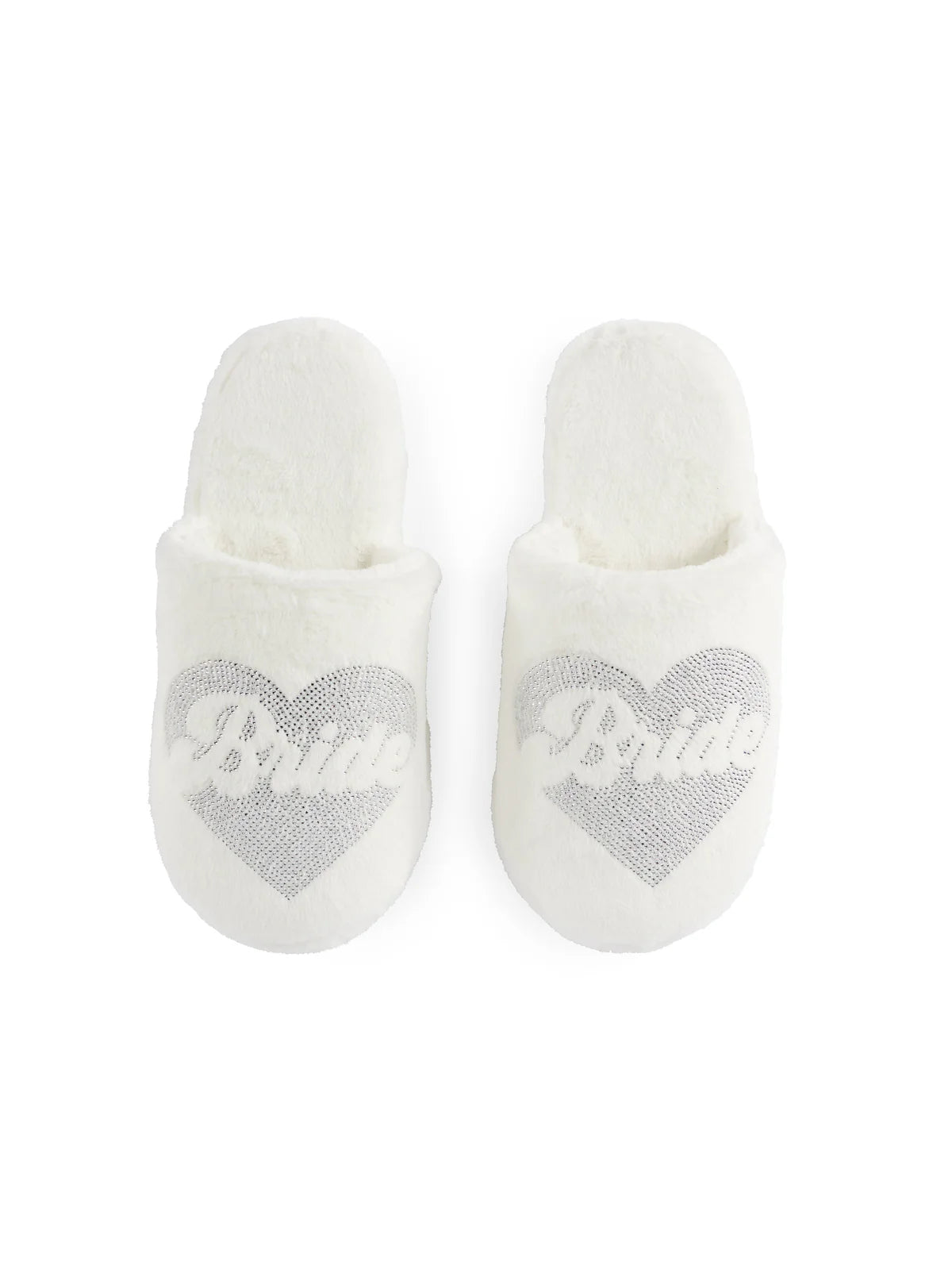 Ivory "Bride" Heart Slippers