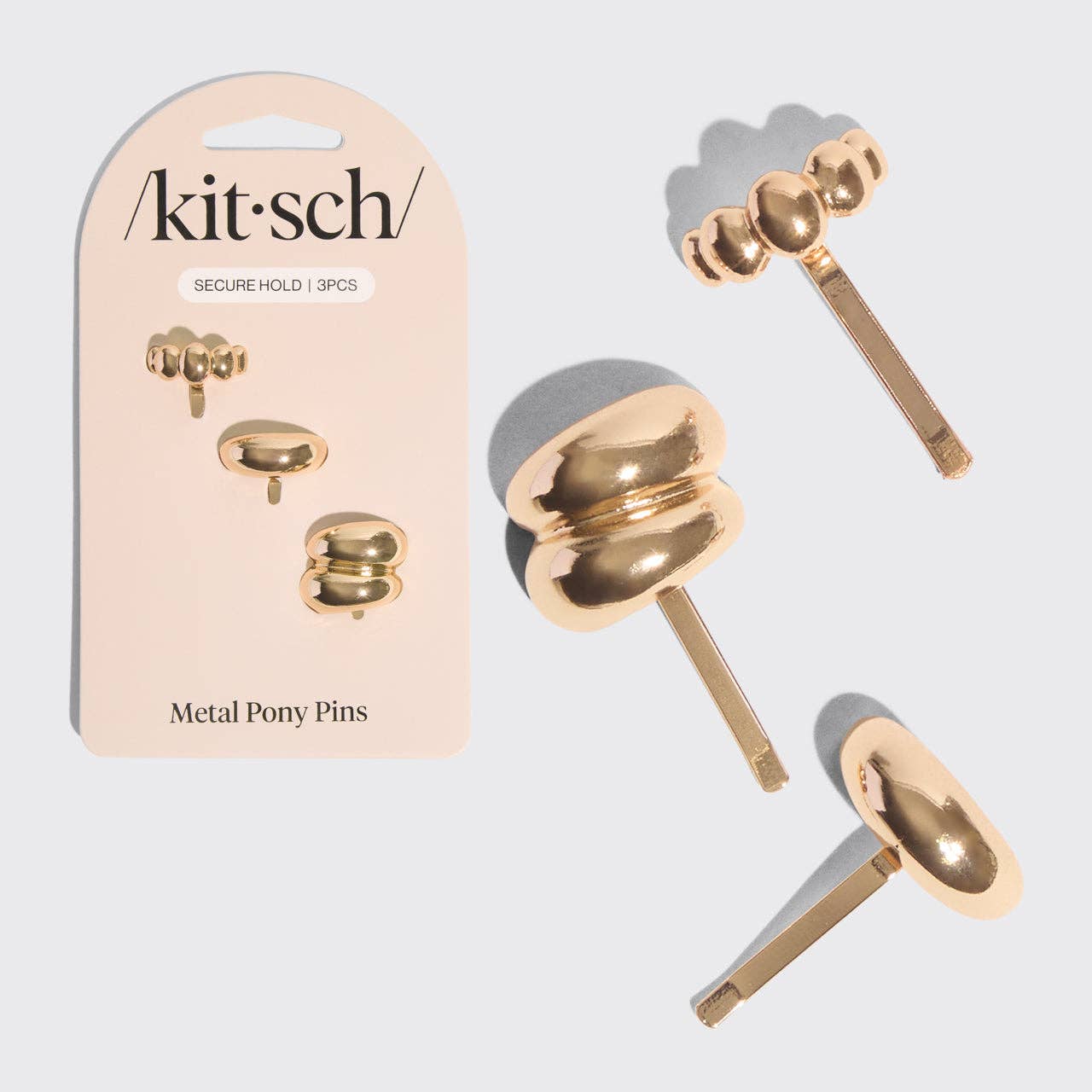 Gold Metal Pony Pins, 3 pc Set