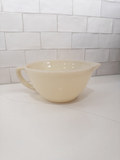 Vintage Fire King Ivory Glass Batter Bowl w/ Spout