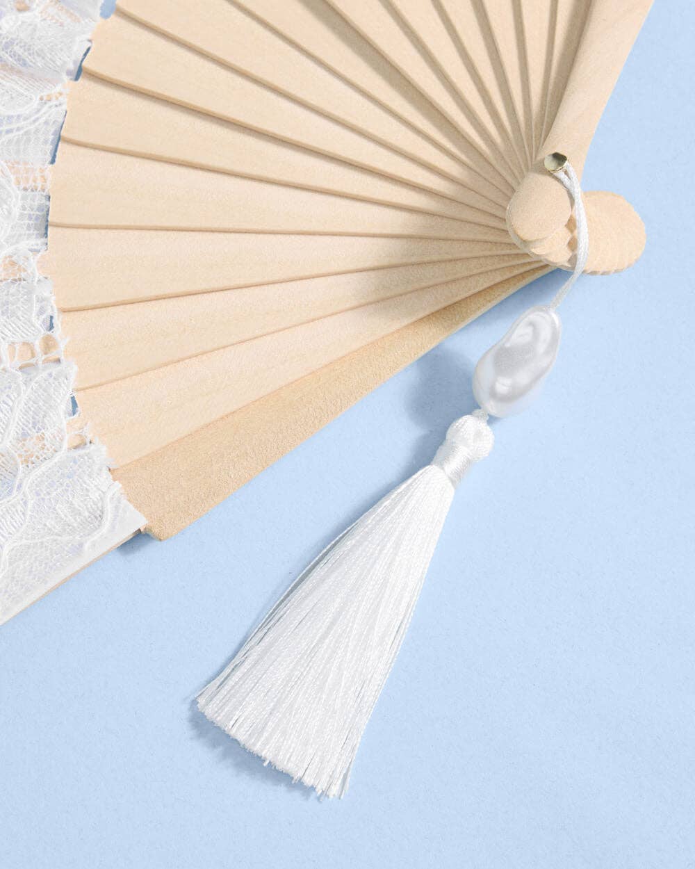 White Lace Bride to Be Folding Fan