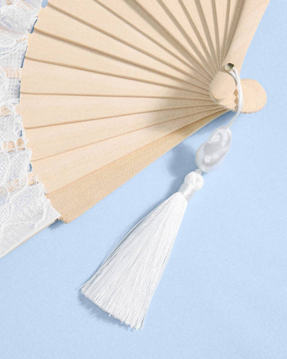 White Lace Bride to Be Folding Fan