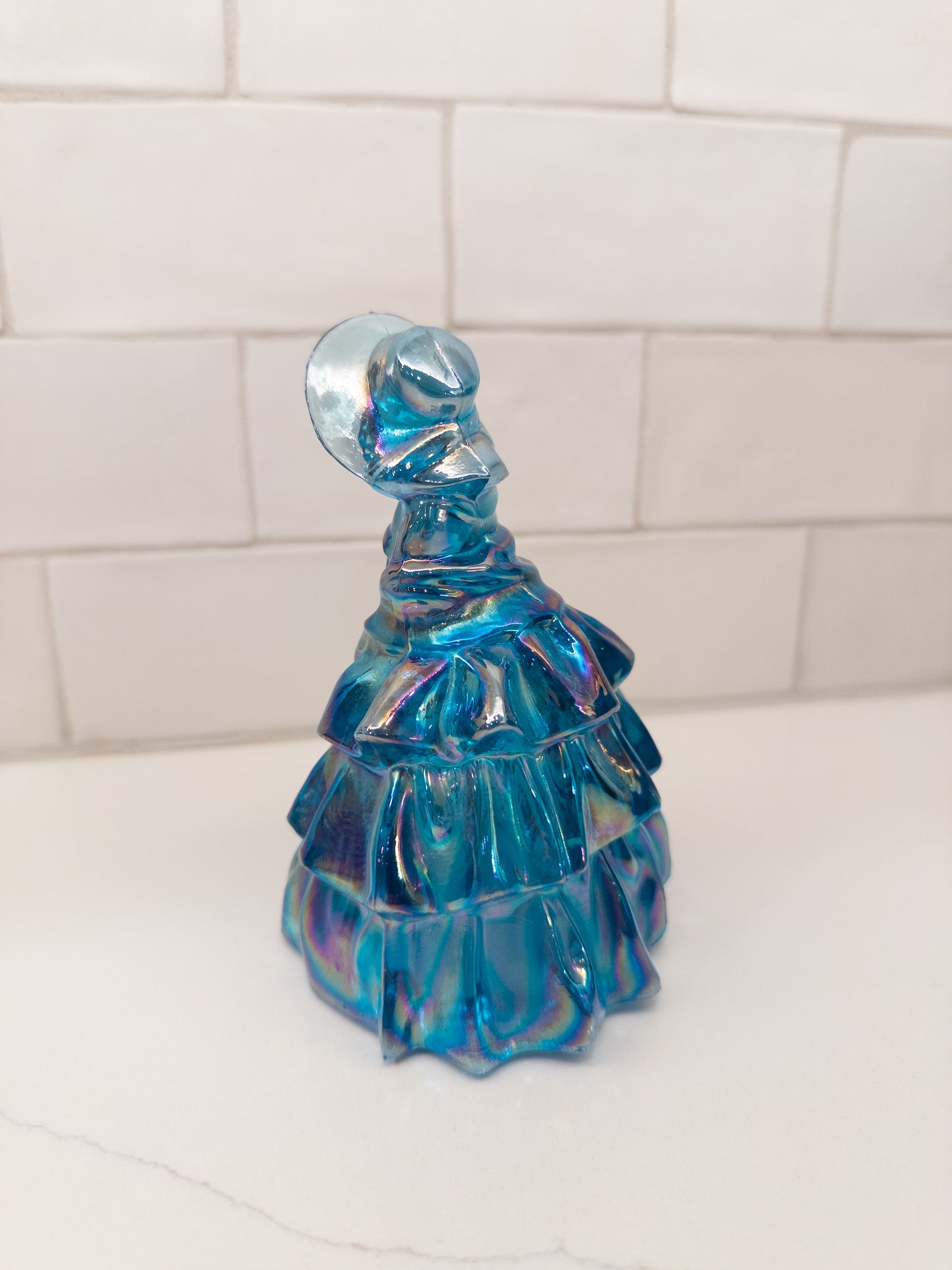 Vintage Blue Carnival Wheaton Southern Belle Lady Figurine