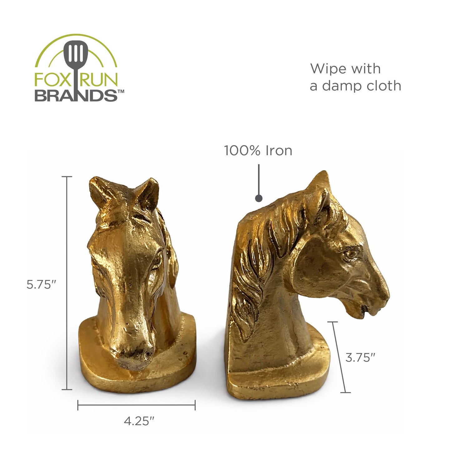 S/2, Iron Horse Head Decorative Bookend Set