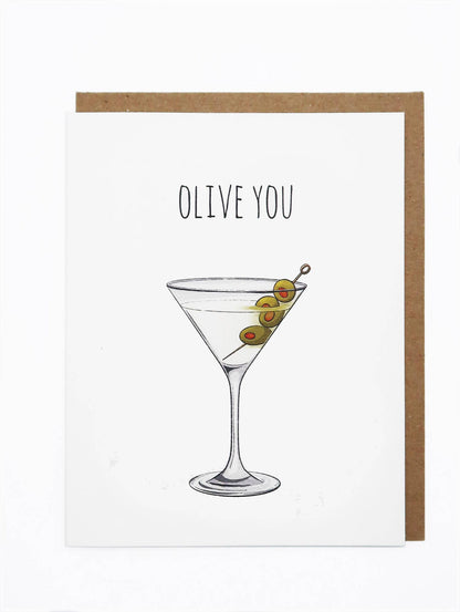Olive You Hand Illustrated Love Card