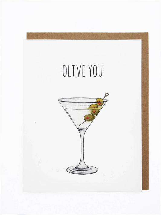 Olive You Hand Illustrated Love Card