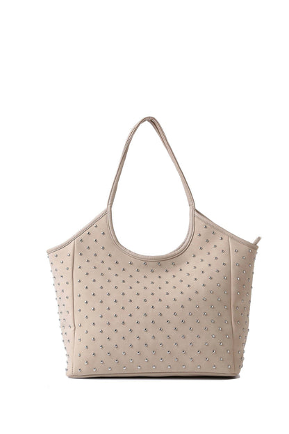 Isla Studded Wheat Tote