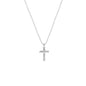 Silver Delicate Cubic Zirconia Cross Pendant