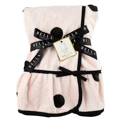 Plush Spa Wrap,  Blush/Black Dots